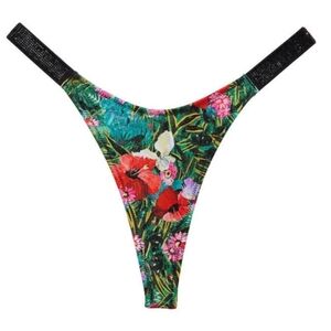 VS VICTORIAS SECRET BIKINI BOTTOMS THONG BLING TROPICAL XL